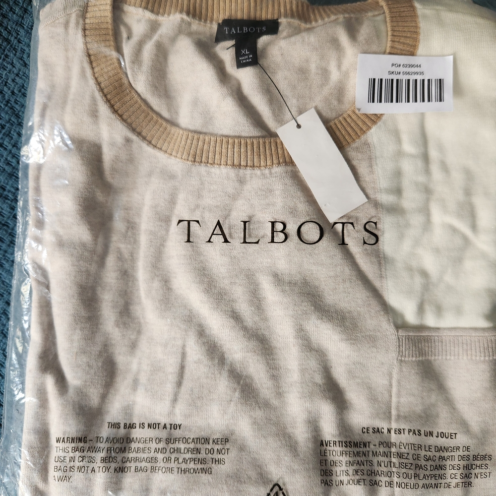 Talbots Men's Cream Sweater